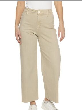 Oat New York Wide-Leg High-Rise Jeans in Beige